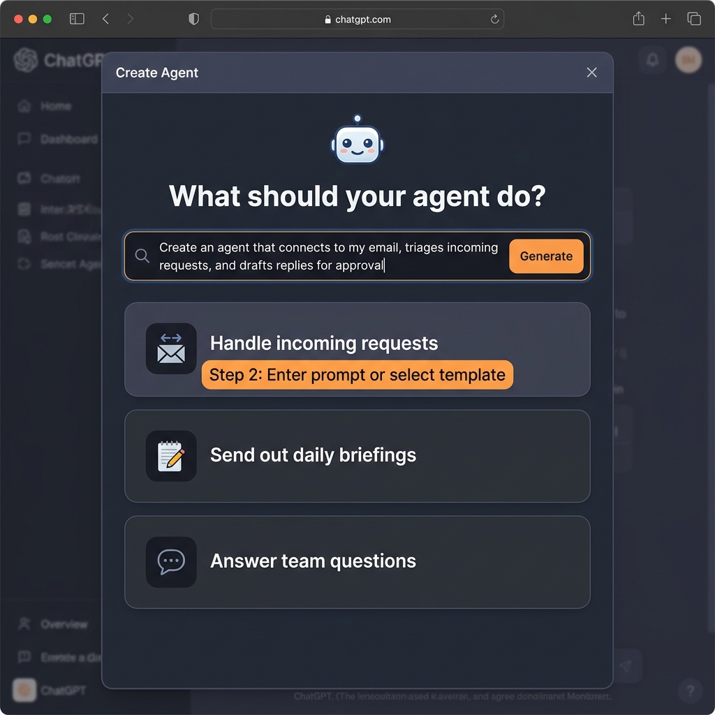 Step 2: Enter Agent Prompt or Select Template