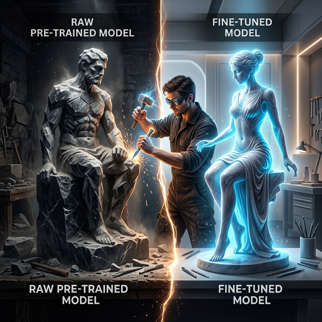 Raw Pre-trained vs Fine-tuned Model