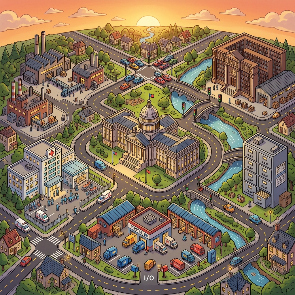 The Operating System City — All Concepts United