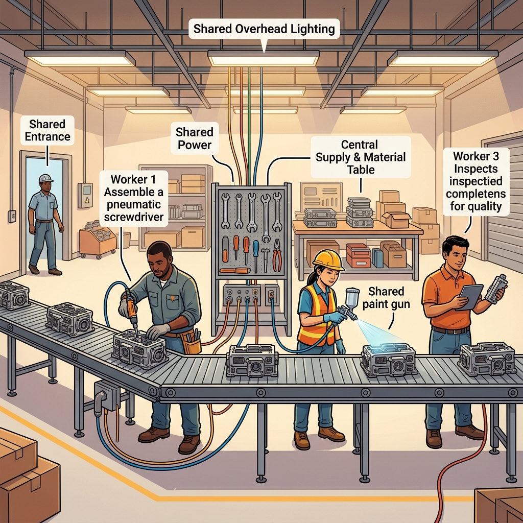 Threads as Workers on a Shared Assembly Line
